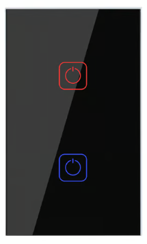 Tecnolite Interruptor de Luz Inteligente TSWIM2MVNTCWSN, 2 Botones, Wi-Fi, Negro