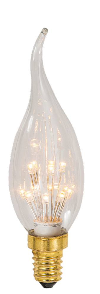 Tecnolite Foco LED Flama VLED-C35, Luz Cálida, Base E27, 1W, Transparente, Ahorro de 87% vs Foco Tradicional  1W