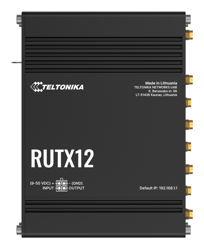Teltonika Router RUT-X12 Firewall, Wi-Fi 5, 5 x RJ-45 867 Mbit/s WLAN, Alámbrico/Inalámbrico, Doble Banda 2.4/5 GHz, 8 Antenas Internas