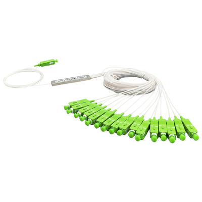 Tempo Cable Divisor Óptico PLC, 1 x 16 SC/APC, 1.5 Metros, Blanco/Verde