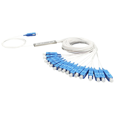 Tempo Cable Divisor Óptico PLC, 1 x 16 SC/UPC, 1.5 Metros, Blanco/Azul