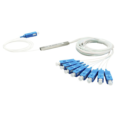 Tempo Cable Divisor Óptico PLC, 1 x 8 SC/UPC, 1.5 Metros, Blanco/Azul