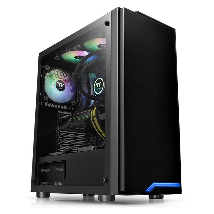 Gabinete Thermaltake H100 TG, Midi-Tower, ATX/Micro-ATX/Mini-ITX, USB 3.0, sin Fuente, 1 Ventilador Instalado, Negro 