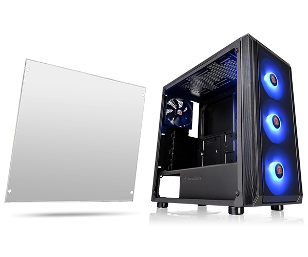 Gabinete Thermaltake Versa J23 con Ventana RGB, Midi-Tower, ATX/Micro-ATX/Mini-ITX, USB 3.0/2.0, sin Fuente, Negro