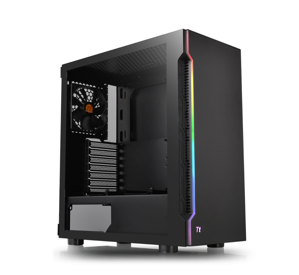 Gabinete Thermaltake H200 TG RGB con Ventana, Midi-Tower, Mini ITX/Micro ATX/ATX, USB 3.0, sin Fuente, 1 Ventilador LED Instalado, Negro