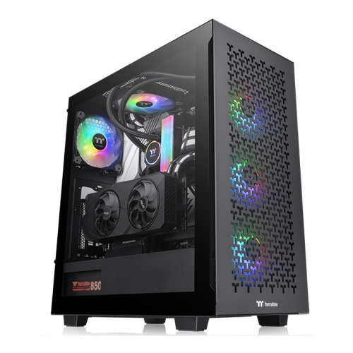 Gabinete Thermaltake V350 TG ARGB Air, Midi-Tower, ATX/Micro-ATX/Mini-ITX, USB 3.0, sin Fuente, 4 Ventiladores Instalados, Negro 