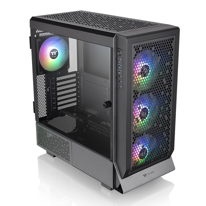 Gabinete Thermaltake Ceres 500 TG ARGB, Midi-Tower, ATX/EATX/Micro-ATX/Mini-ITX, USB 3.0, sin Fuente, 4 Ventiladores Instalados, Negro
