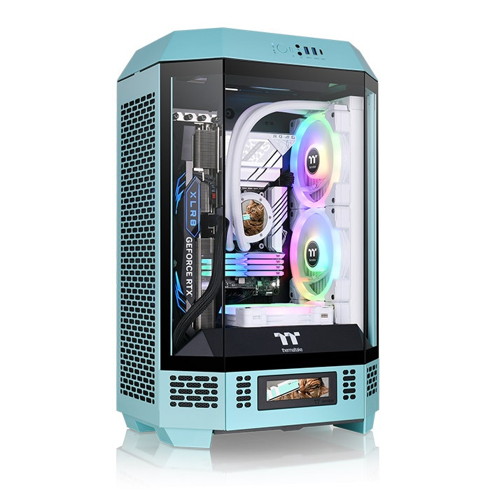 Gabinete Thermaltake The Tower 300, Micro-Tower, Micro-ATX/Mini-ITX, USB 3.0, sin Fuente, 2 Ventiladores Instalados, Turquesa 
