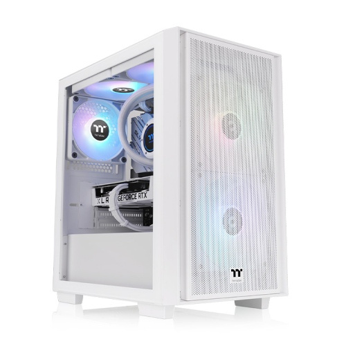 Gabinete Thermaltake Versa H16 TG ARGB, Micro-Tower, Micro-ATX/Mini-ITX, USB 2.0/3.0, sin Fuente, 3 Ventiladores Instalados, Blanco