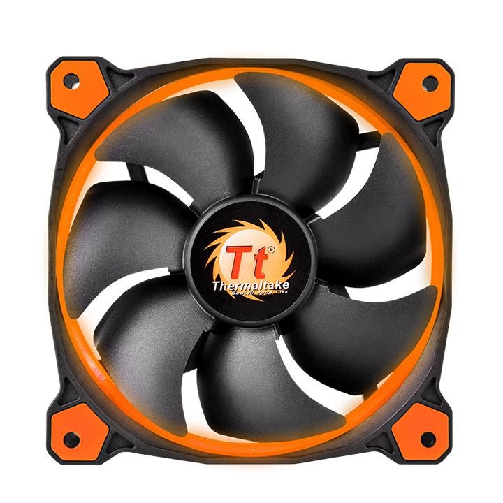 Ventilador Thermaltake Riing 12, LED Naranja, 120mm, 1000-1500RPM, Negro/Naranja