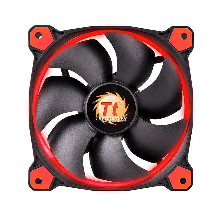 Ventilador Thermaltake Riing 14, LED Rojo, 140mm, 1400RPM, Negro/Rojo