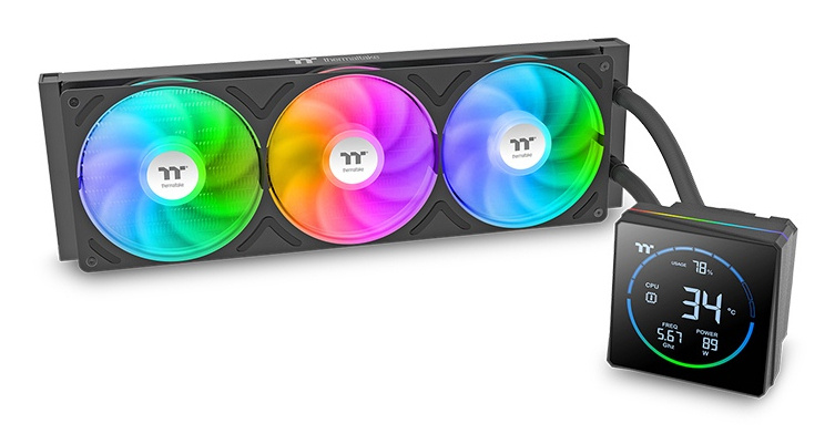 Thermaltake TH360-S V3 ARGB Sync Enfriamiento Líquido para CPU, 3x 120mm, hasta 1500RPM, Negro