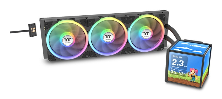 Thermaltake MINECUBE 360 Ultra ARGB Sync Enfriamiento Líquido para CPU, 3x 120mm, hasta 2000RPM, Negro