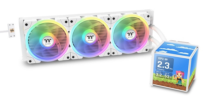 Thermaltake MINECUBE 360 Ultra ARGB Sync Enfriamiento Líquido para CPU, 3x 120mm, hasta 2000RPM, Blanco