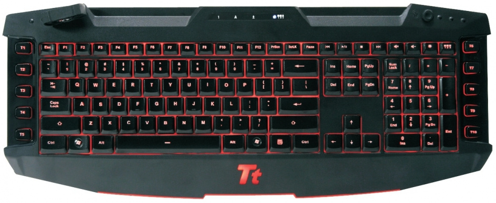 Teclado Gamer Tt eSports CHALLENGER PRO, USB 2.0, Negro/Rojo