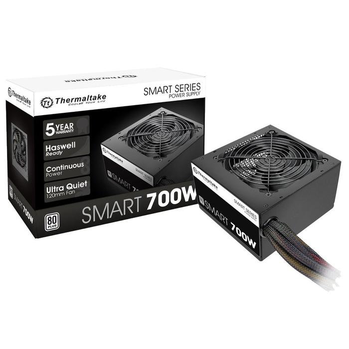 Fuente de Poder Thermaltake SMART 700W, ATX, 120mm, 700W ― Caja abierta, producto nuevo.