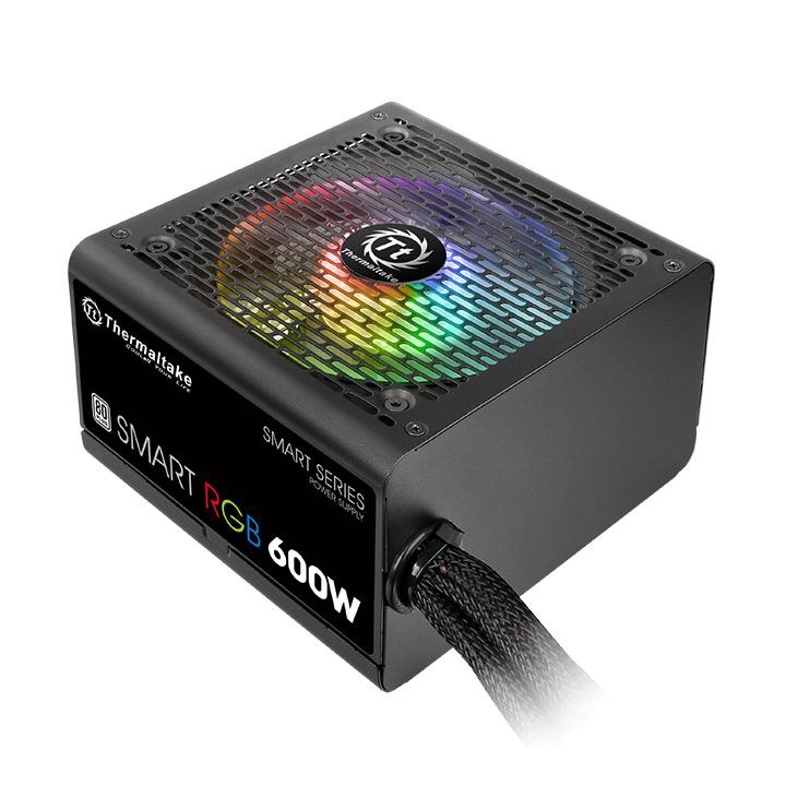 Fuente de Poder Thermaltake Smart RGB 80 PLUS, 20+4 pin ATX, 120mm, 600W