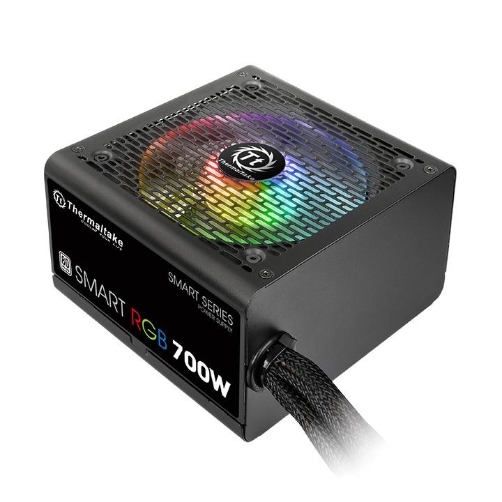 Fuente de Poder Thermaltake Smart RGB 80 PLUS, 20+4 pin ATX, 120mm, 700W