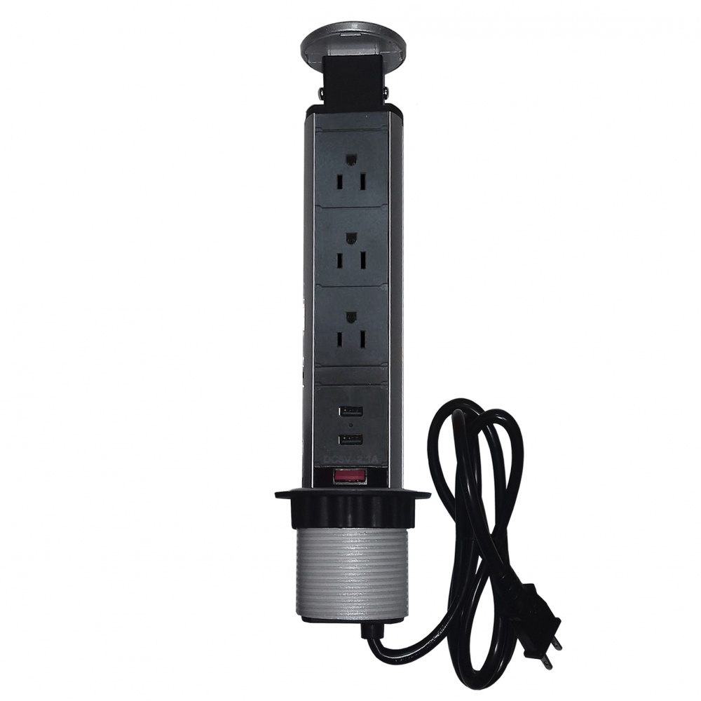 Thorsman Torreta de Escritorio 11000-63202, 2x USB, 3x Contactos, Negro