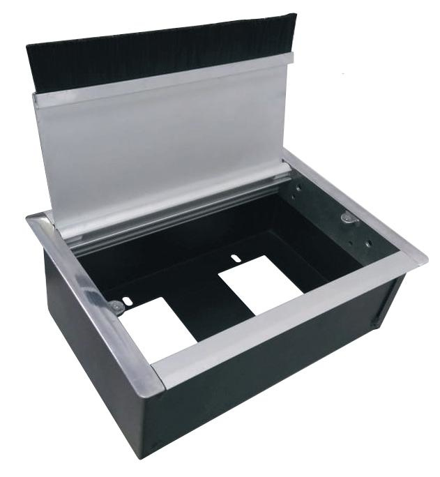 Thorsman Caja de Conectividad para Escritorio 11000-93206, 2 Módulos, Negro/Gris