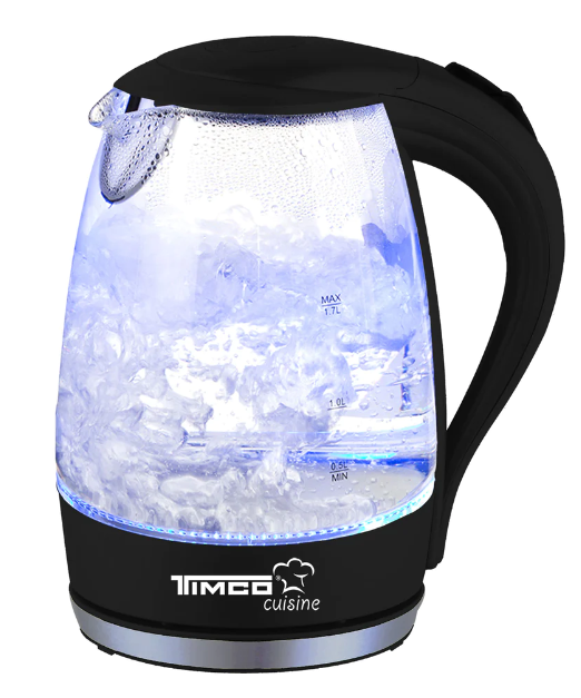 Timco Jarra Eléctrica JE-V02N, 1.7 Litros, 1200W, Negro