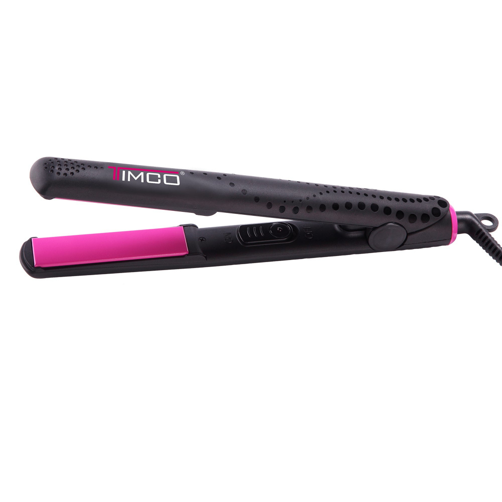 Timco Plancha para Cabello Cer+Ion, 210°C, Rosa/Negro