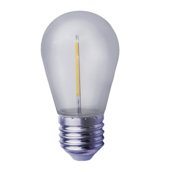 TLapps Foco LED S14-LED-E27-1W/BC-24, Luz Blanco Cálido, Base E27, 1W, 60 Lúmenes, Transparente, 24 Piezas, Ahorro de 87% vs Foco Tradicional 1W