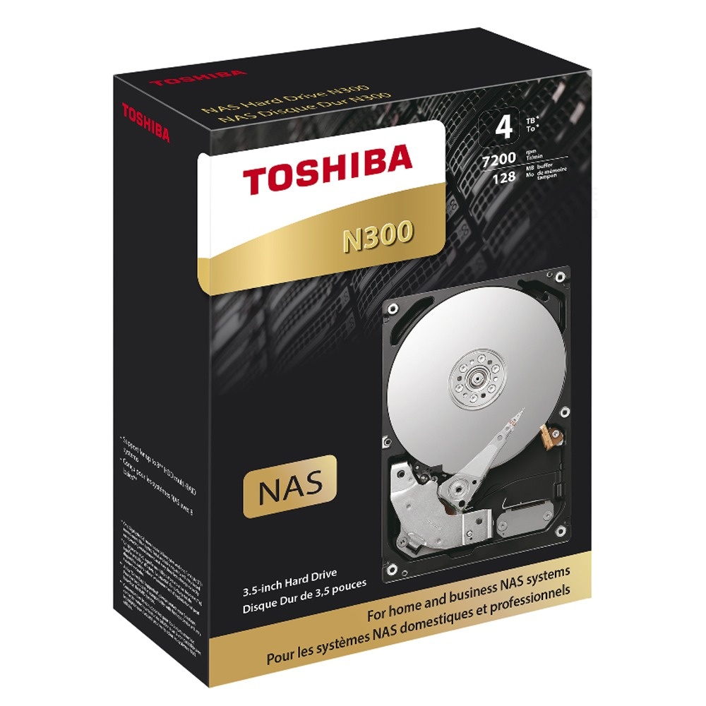 Disco Duro para NAS Toshiba N300 3.5'' de 1 a 8 Bahias, 4TB, SATA III, 6 Gbit/s, 7200RPM, 128MB Cache