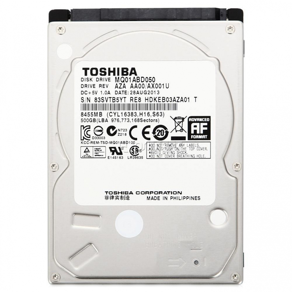 Disco Duro para Laptop Toshiba MQ01ABD050V 2.5'', 500GB, SATA, 3 Gbit/s, 5400RPM, 8MB Caché