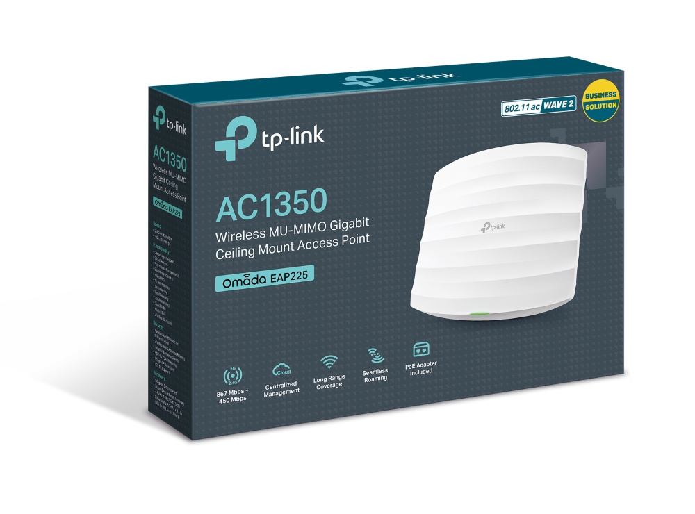 Access Point TP-Link Gigabit Ethernet de Banda Dual EAP225, 300Mbit/s, Inalámbrico, 1x RJ-45, 2.4/5GHz, 3 Antenas de 5dBi