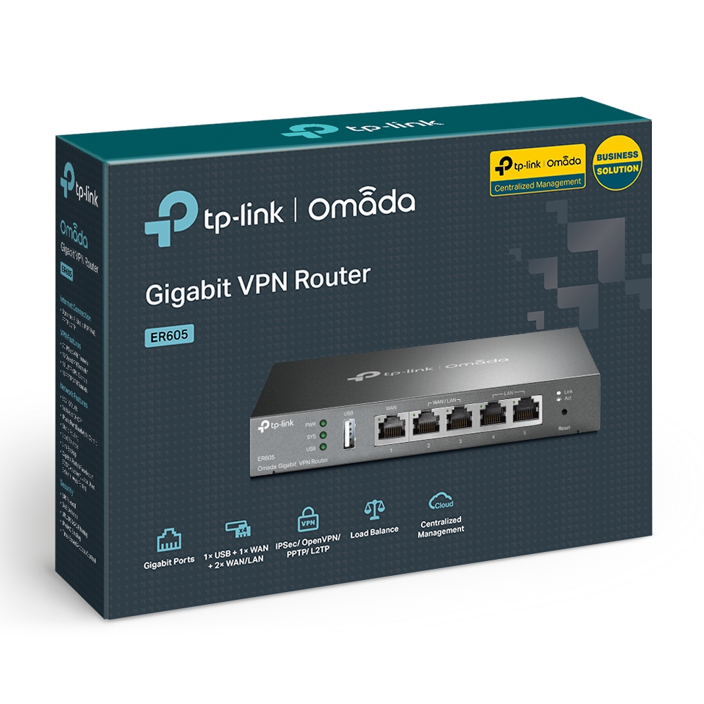 Router TP-Link Gigabit Ethernet Omada ER605, Alámbrico, 5x RJ-45