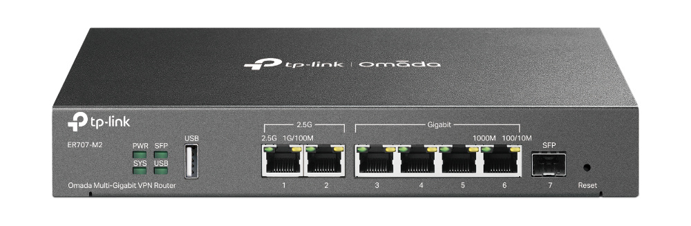 Router TP-Link Gigabit Ethernet VPN Omada ER707-M2, Alámbrico, 10,100,1000,2500 Mbit/s, 6x RJ45