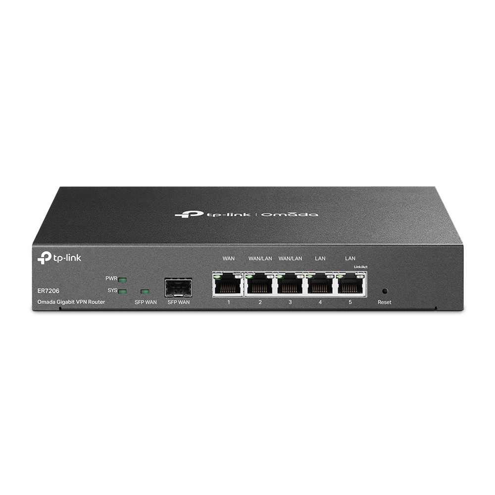 Router TP-Link Gigabit Ethernet Firewall ER7206 VPN Omada, Alámbrico, 1000 Mbit/s, 5x RJ-45