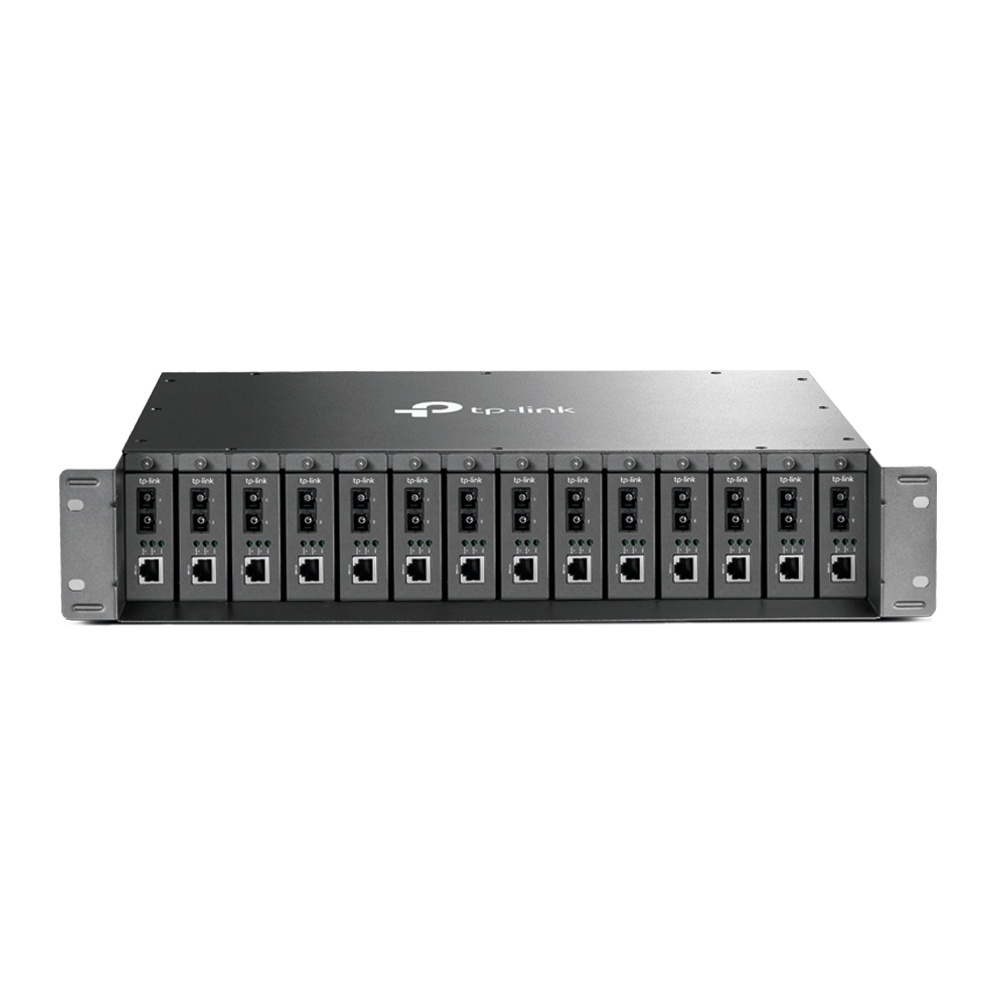 TP-Link Gabinete para Convertidores de Medios para Montaje en Rack 2U, 14 Bahías