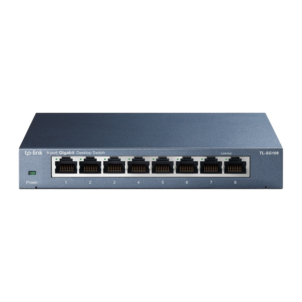 Switch TP-Link Gigabit Ethernet TL-SG108, 8 Puertos 10/100/1000Mbps, 16 Gbit/s, 4.000 Entradas - No Administrable