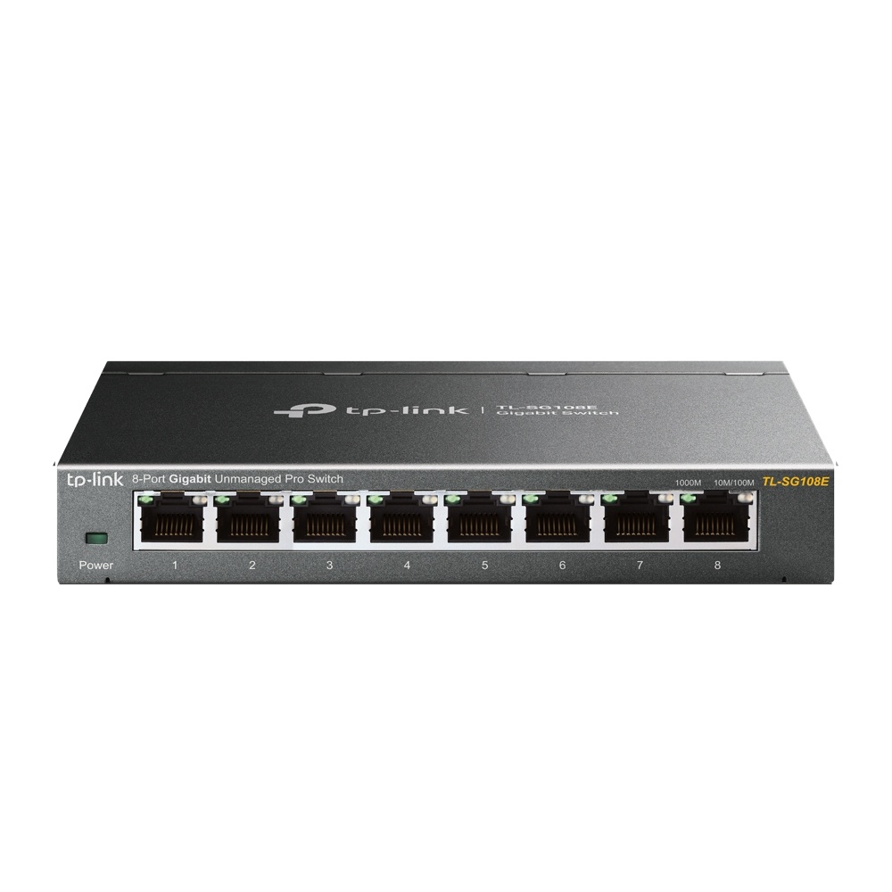 Switch TP-LINK Gigabit Ethernet TL-SG108E, 8 Puertos 10/100/1000Mbps, 16 Gbit/s, 8000 Entradas - No Administrable