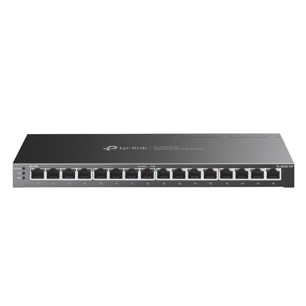 Switch TP-Link Gigabit Ethernet TL-SG2016P, 16 Puertos 10/100/1000 Mbps, 16 Gbit/s, 8000 Entradas - Administrable