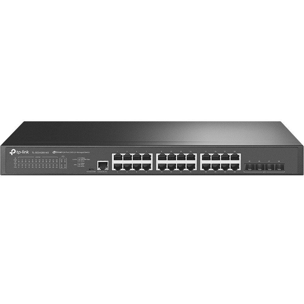 Switch TP-Link SG3428X-M2, 24 Puertos 2.5G Ethernet 100/1000/2500, 200 Gbit/s, 32000 Entradas, Administrado 
