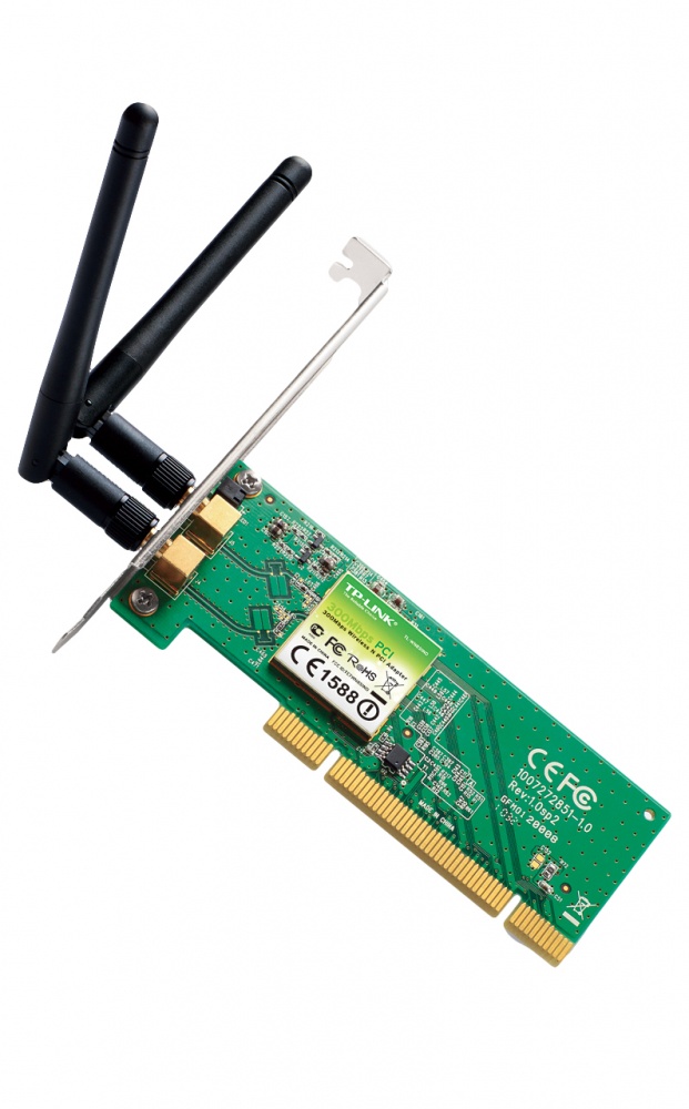 TP-Link Tarjeta de PCI TL-WN851ND, Inalámbrico, 300Mbit/s, con 2 Antenas de 2dBi