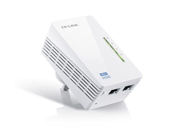 TP-LINK Extensor Powerline AV500, Inalámbrico, 2x RJ-45, 300 Mbit/s
