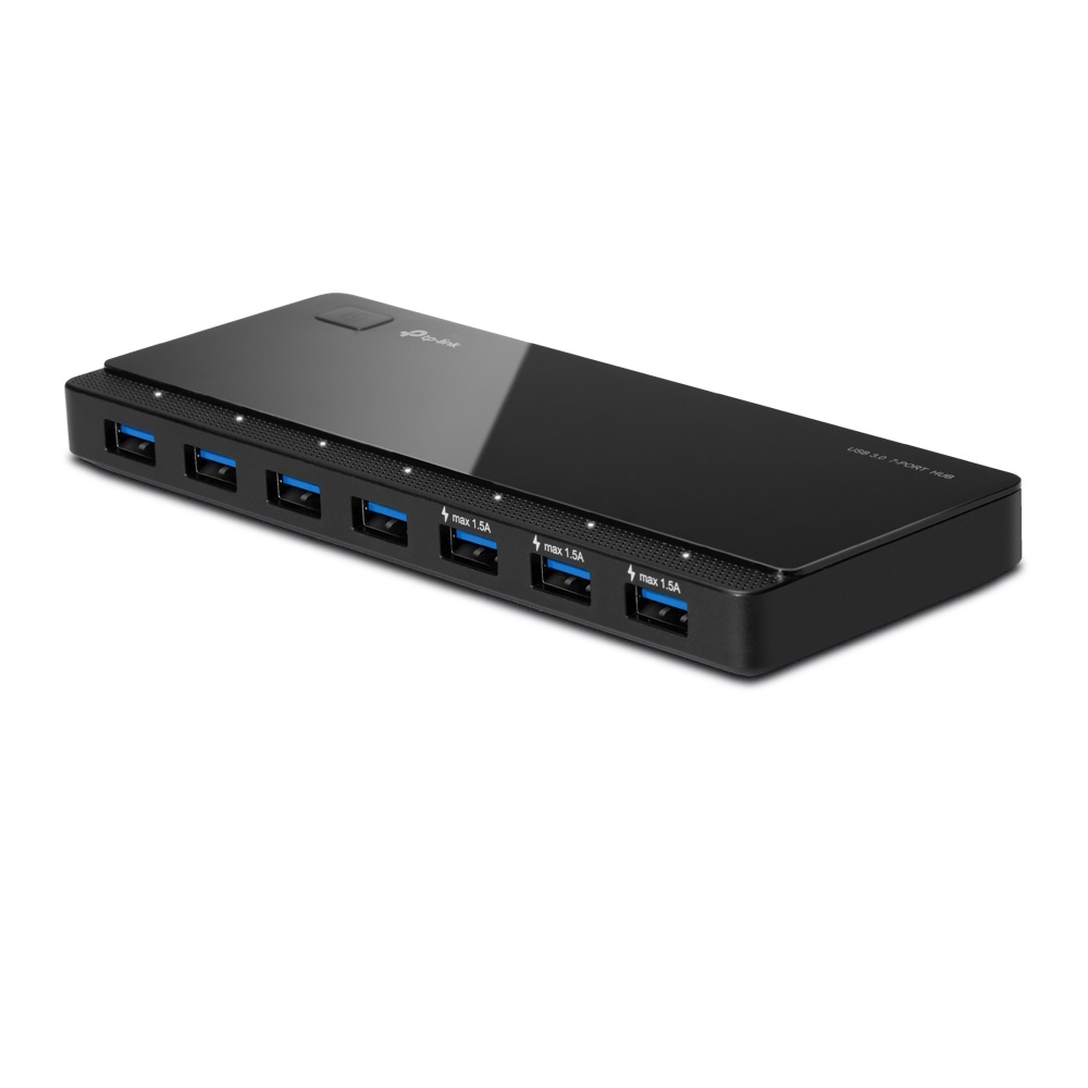 TP-Link Hub USB A 3.0 de 7 Puertos, 5000 Mbit/s, Negro