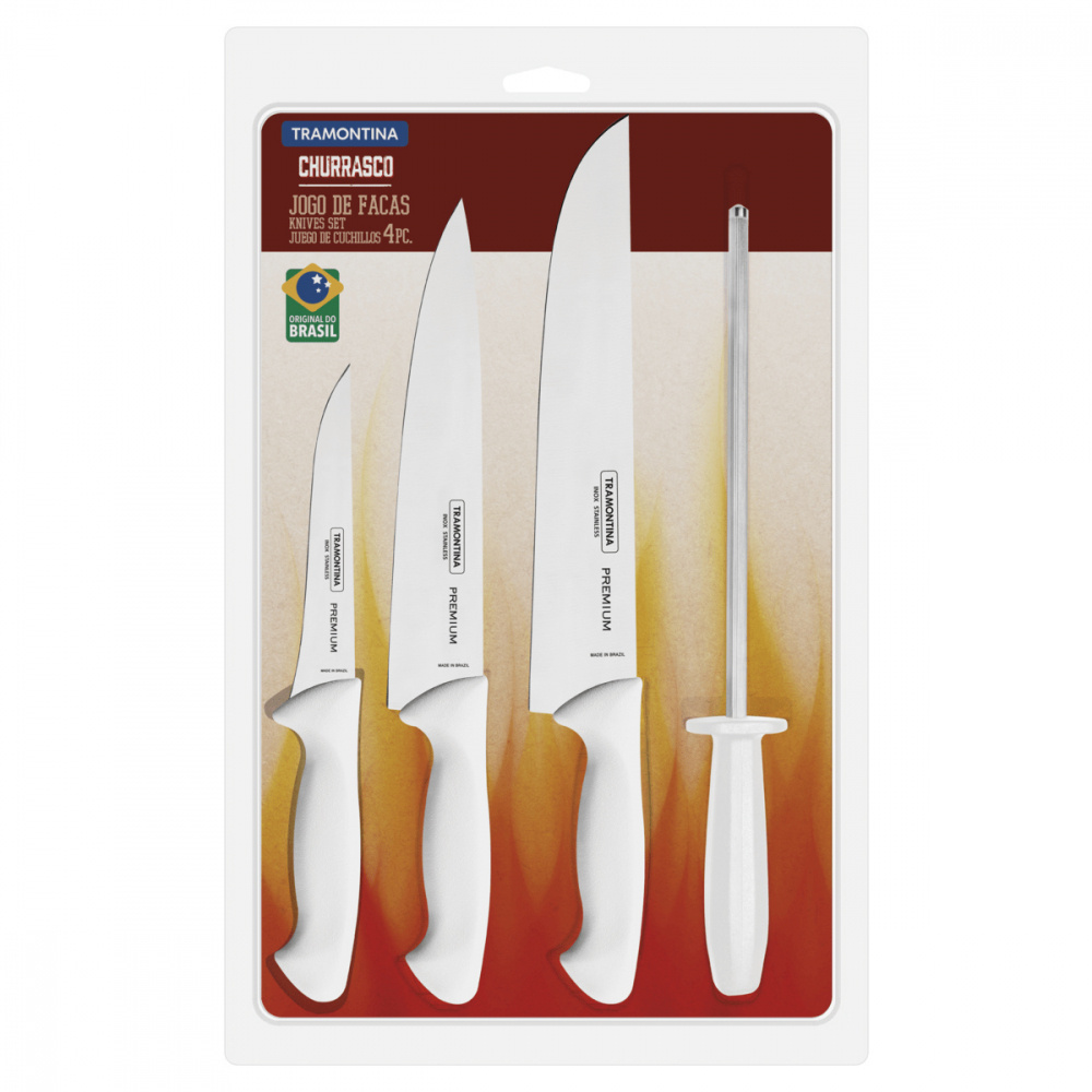 Tramontina Juego de Cuchillos, 4 Piezas, Acero Inoxidable