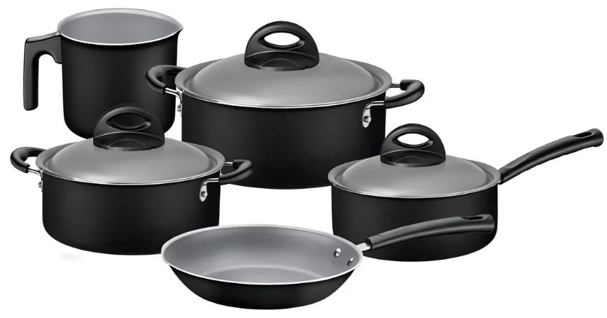 Tramontina Batería de Cocina ANKARA, Aluminio, Antiadherente, 5 piezas