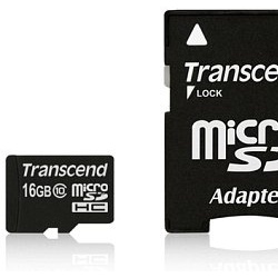Memoria Flash Transcend, 16GB microSDHC UHS-I Clase 10, con Adaptador