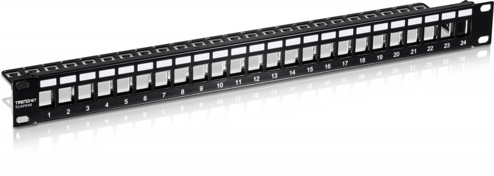 Trendnet Panel de Parcheo Cat6a, 24 Puertos RJ-45, 1U, Negro