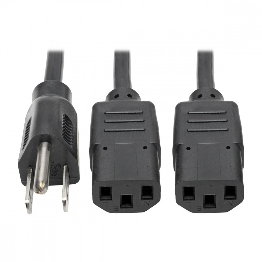 Tripp Lite by Eaton Cable de Poder Divisor en ''Y'' NEMA 5-15P Macho - C13 Coupler Hembra, 1.83 Metros, Negro