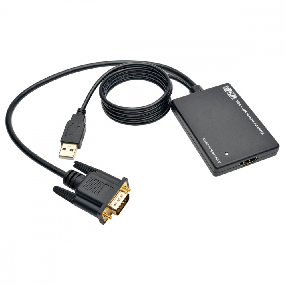 Tripp Lite by Eaton Adaptador VGA HD15 Macho / USB A Macho - HDMI Hembra, Negro