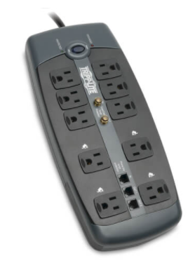 Tripp Lite by Eaton Supresor de Picos Protect It!, 10 Contactos, 3345 Joules, 2.44 Metros, para Teléfono/Módem/Coaxial