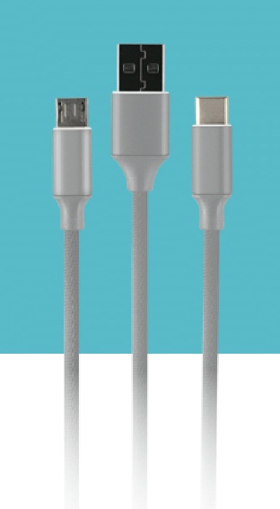 True Basix Cable USB-C Macho - USB-C/Micro-USB B Macho, 1.2 Metros