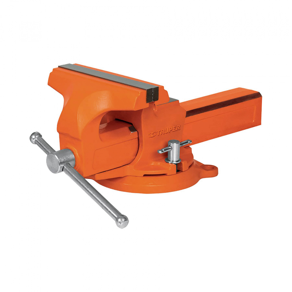 Truper Tornillo de Banco TA-6-L, 6", hasta 5 7/8", Naranja